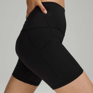 Lululemon Black Align High-Waisted 6” Shorts with Pockets Rare*
